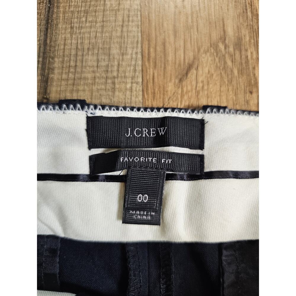 J. Crew Tollegno 1900 Dress Pants Women 00 Navy Favorite Fit Straight Wool - Picture 3 of 8